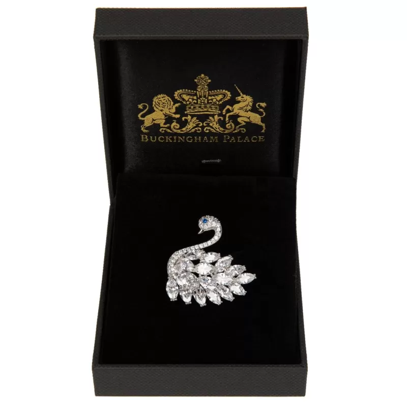 Crystal Swan Brooch*Royal Collection Shop Discount