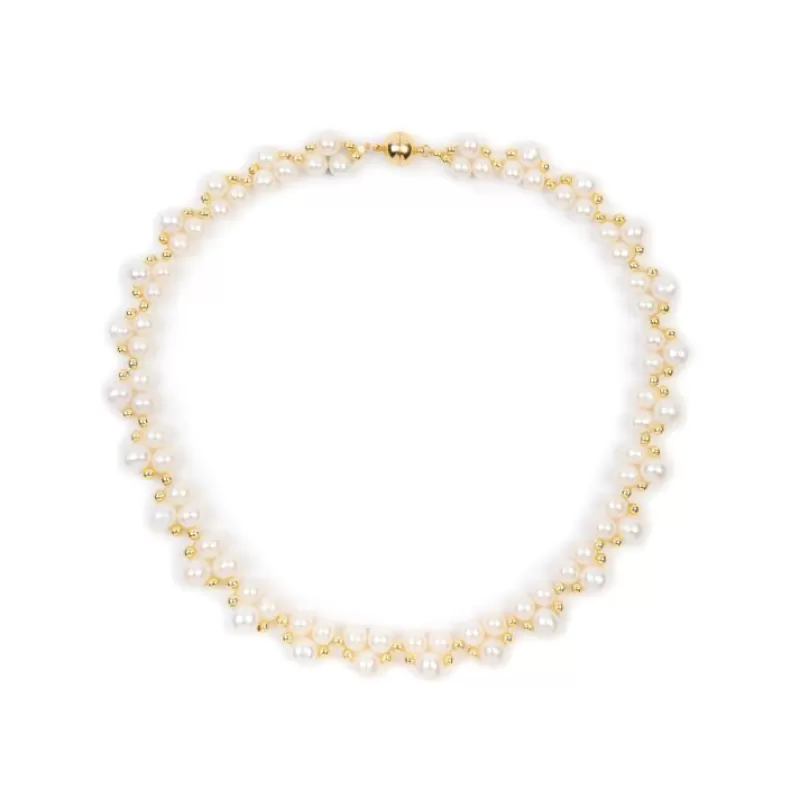 Gold Hematite And White Pearl Collar*Royal Collection Shop Discount