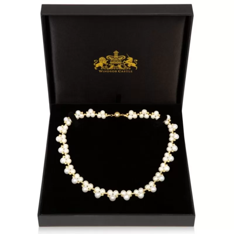 Gold Hematite And White Pearl Collar*Royal Collection Shop Discount