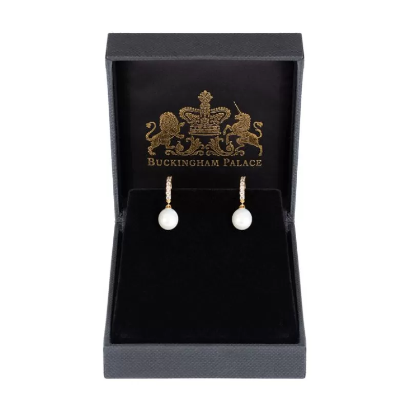 Gold Pearl Earrings*Royal Collection Shop New