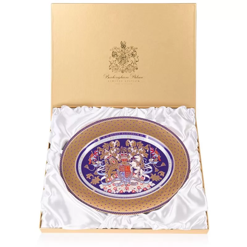 Longest Reigning Monarch Oval Charger*Royal Collection Shop Outlet