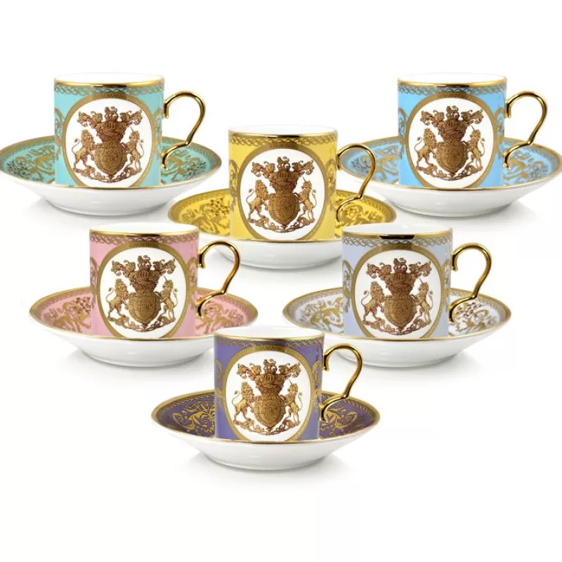 Lustre Pastel Coffee Cup And Saucer Set*Royal Collection Shop Store