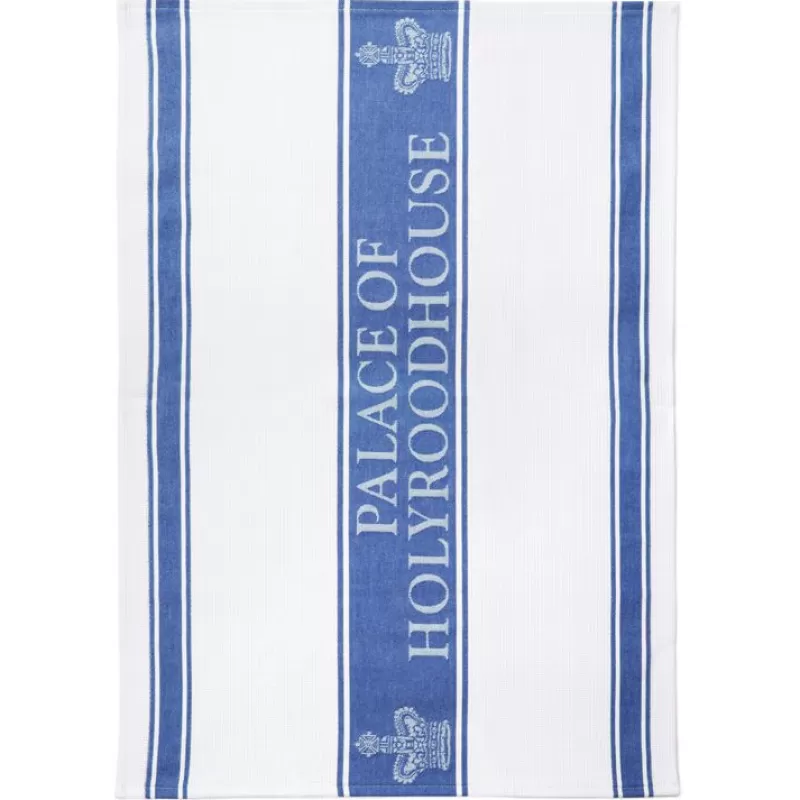 Palace Of Holyroodhouse Blue Waffle Tea Towel*Royal Collection Shop Cheap