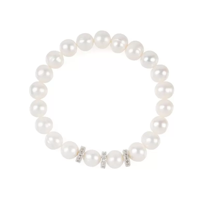 Pearl And Crystal Disc Bracelet*Royal Collection Shop New