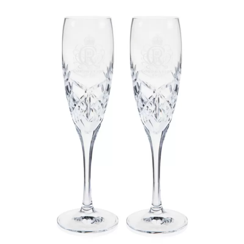 The Coronation Limited Edition Champagne Flutes*Royal Collection Shop New