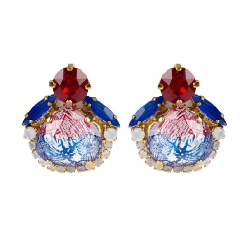 Vicki Sarge Red, White And Blue Stud Earrings*Royal Collection Shop Cheap