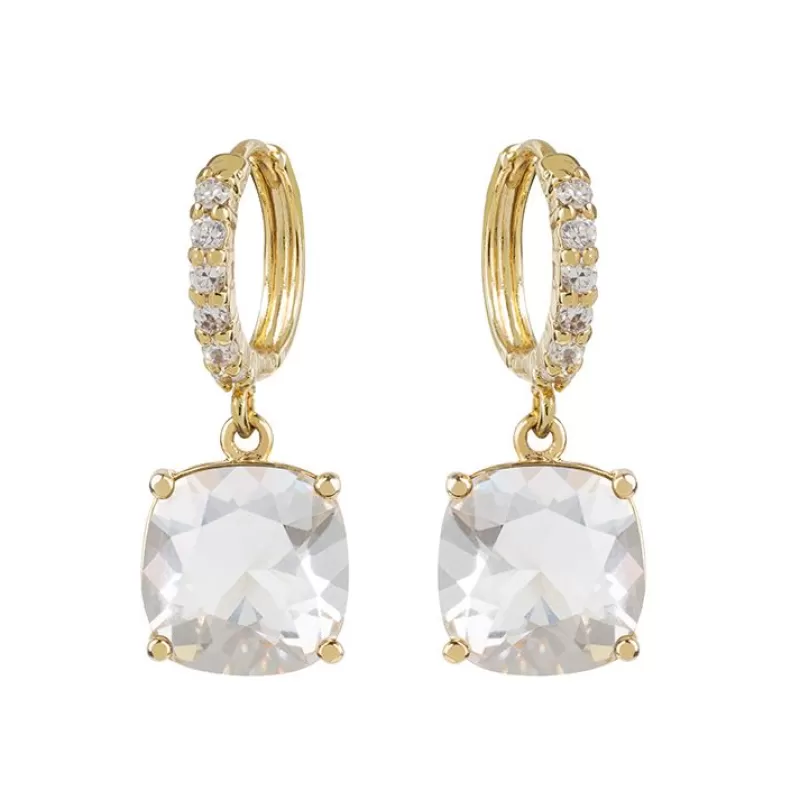 White Square Crystal Earrings*Royal Collection Shop Flash Sale