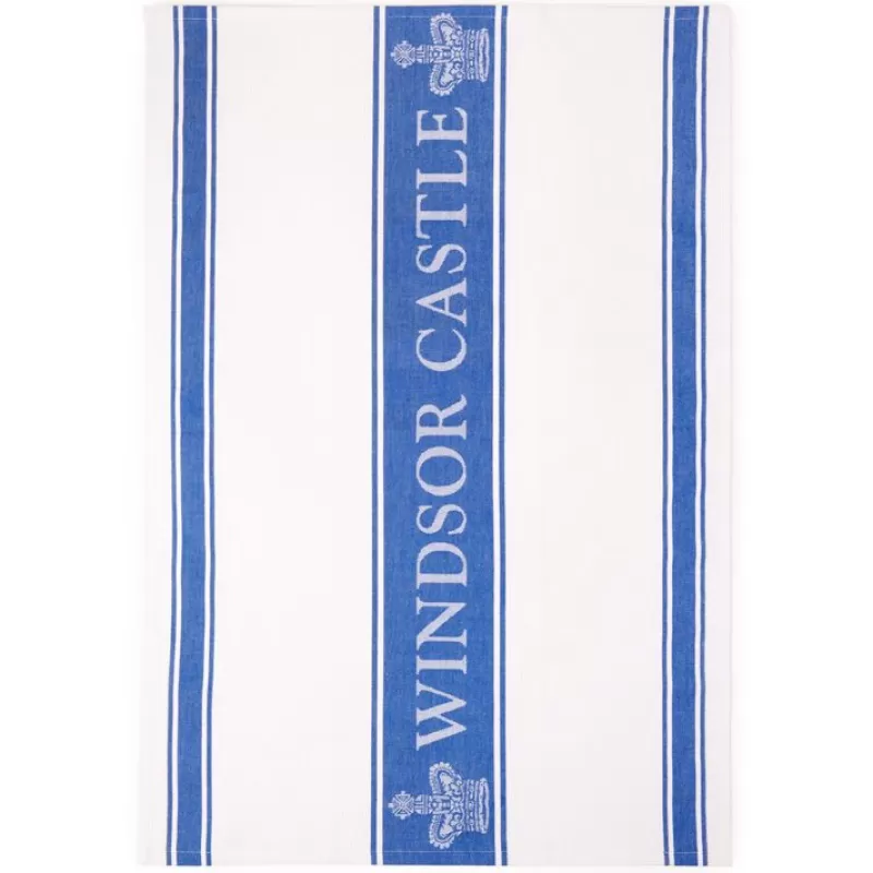 Windsor Castle Blue Waffle Tea Towel*Royal Collection Shop Store