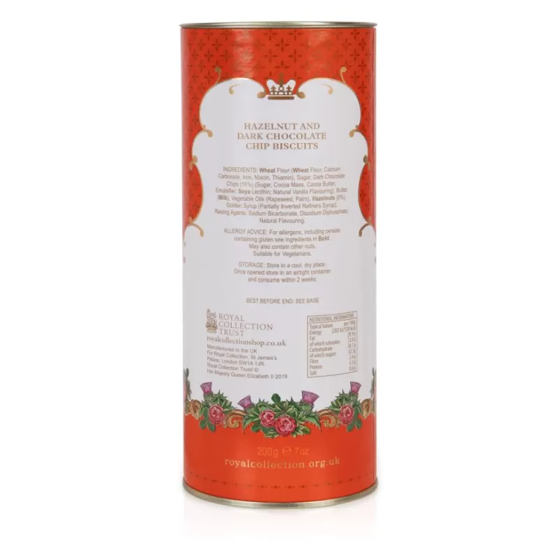 Windsor Castle Hazelnut And Chocolate Chip Biscuit Tube*Royal Collection Shop Fashion