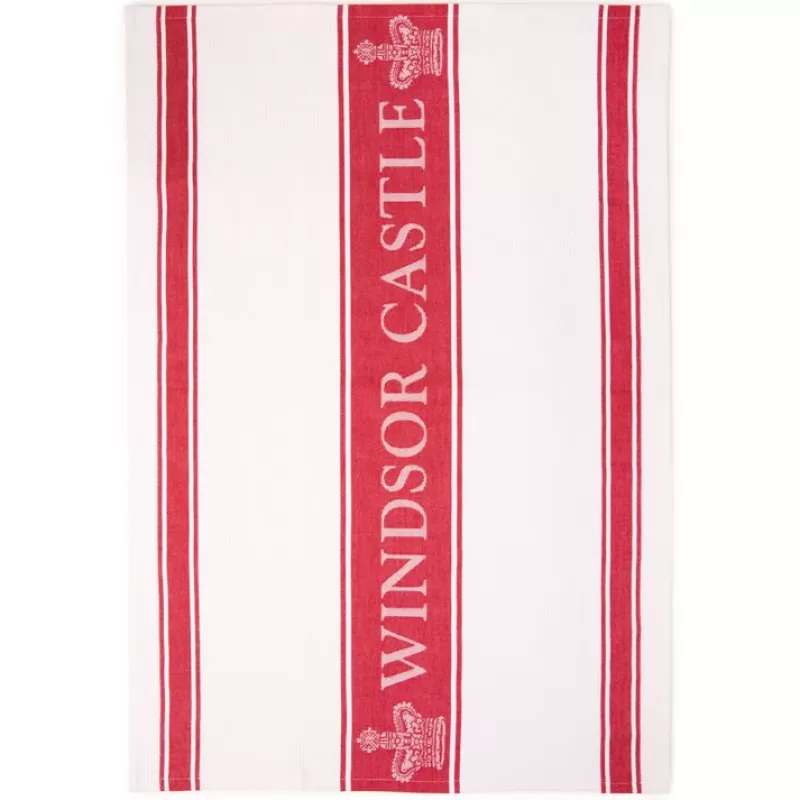 Windsor Castle Red Waffle Tea Towel*Royal Collection Shop Discount